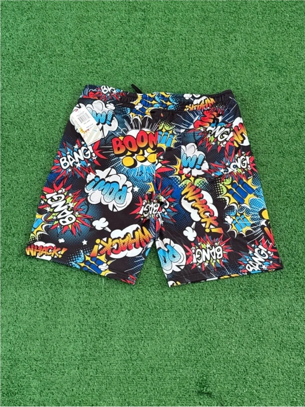 Men's Comic-Print jogger Shorts in Black Multi